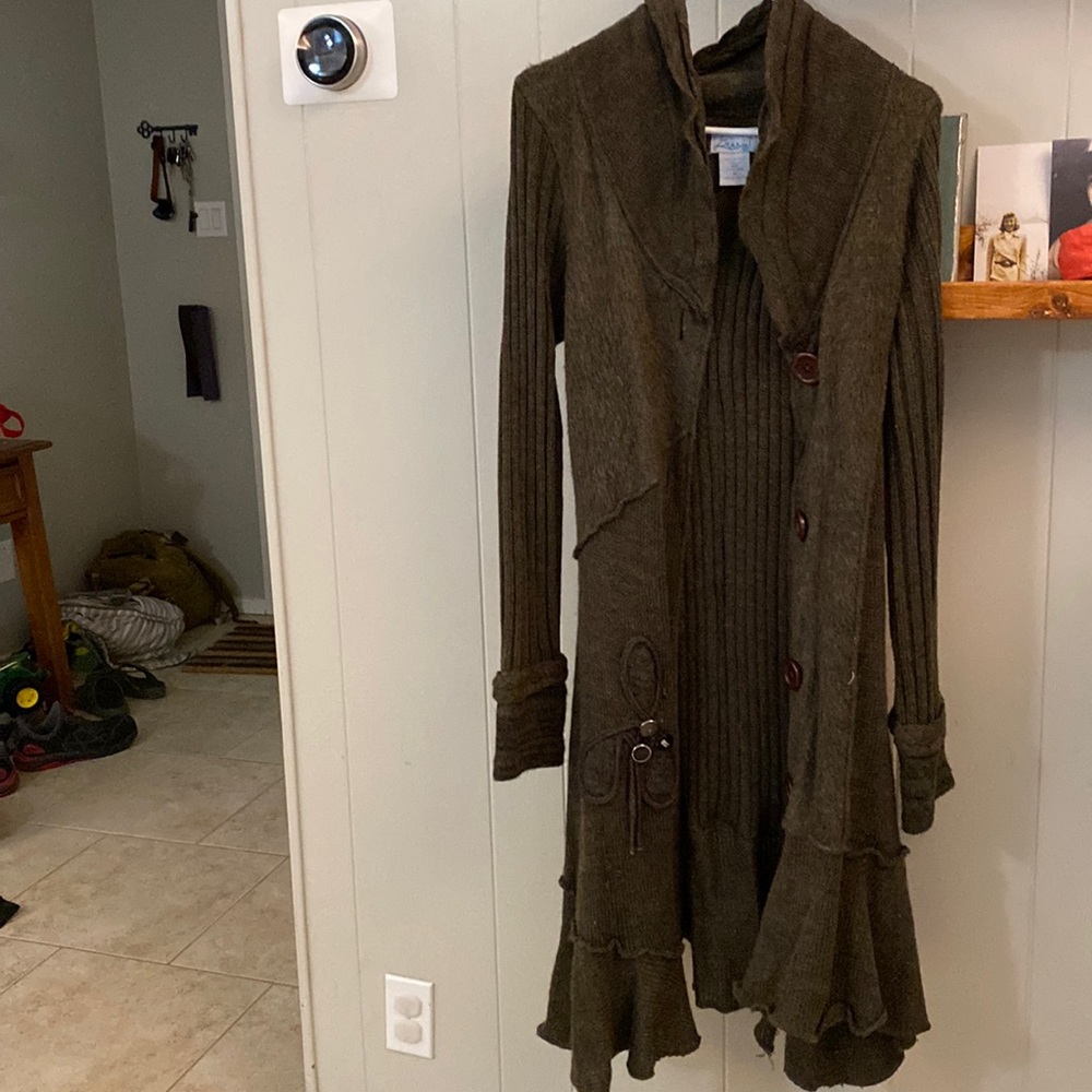 Brown sweater jacket